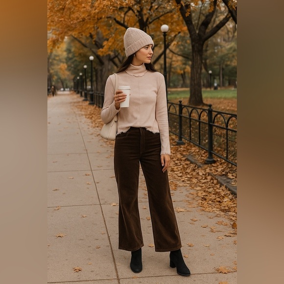 ❤️ CLOTH & STONE FRAYED BUTTON BACK TURTLENECK LONG SLEEVE size M - Picture 1 of 4
